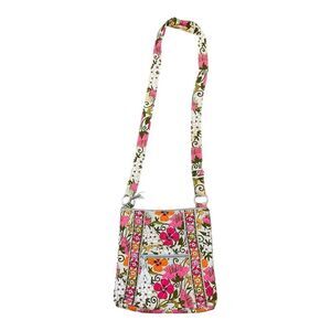 Vera Bradley Tea Garden Floral Crossbody Bag in Pink and Orange